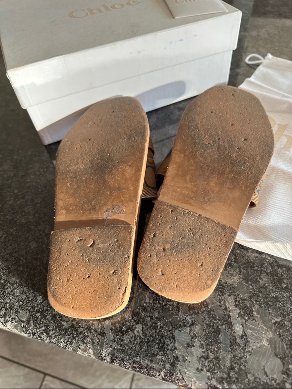 Chloé Woody Logo Strap Slide Sandals authentic with box - Picture 6 of 9